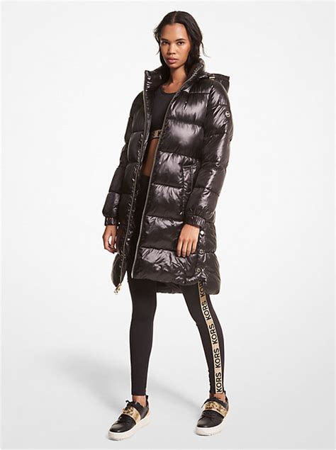 michael kors metallic satin ciré quilted puffer coat|Michael Michael Kors Quilted Puffer Jacket .